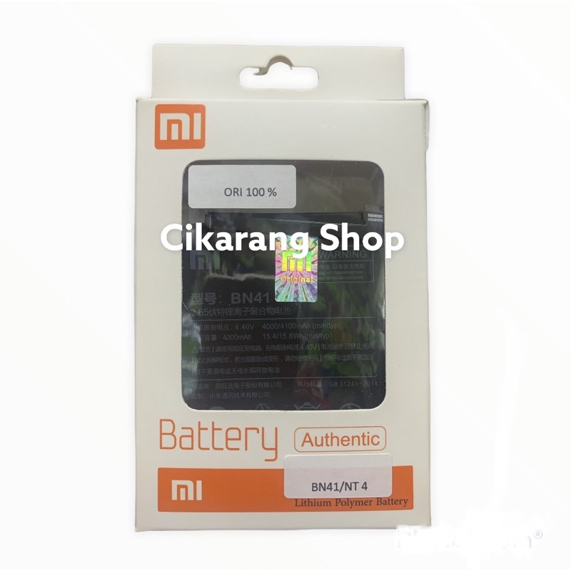 BATERAI XIAOMI REDMI NOTE 4 / BN41 BATERE BN41 ORIGINAL