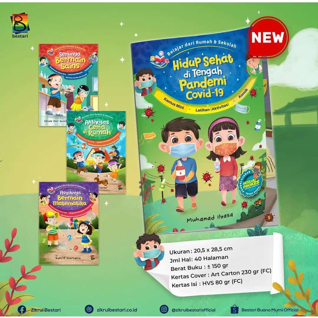 Seri Belajar dari Rumah dan Sekolah - Buku Latihan Anak Berwarna & Bergambar