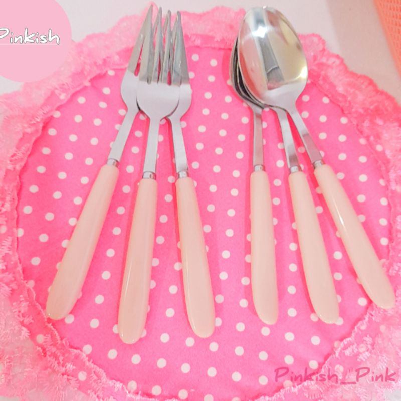 Sendok Makan Pink Pastel Shabby Pink (Satuan)