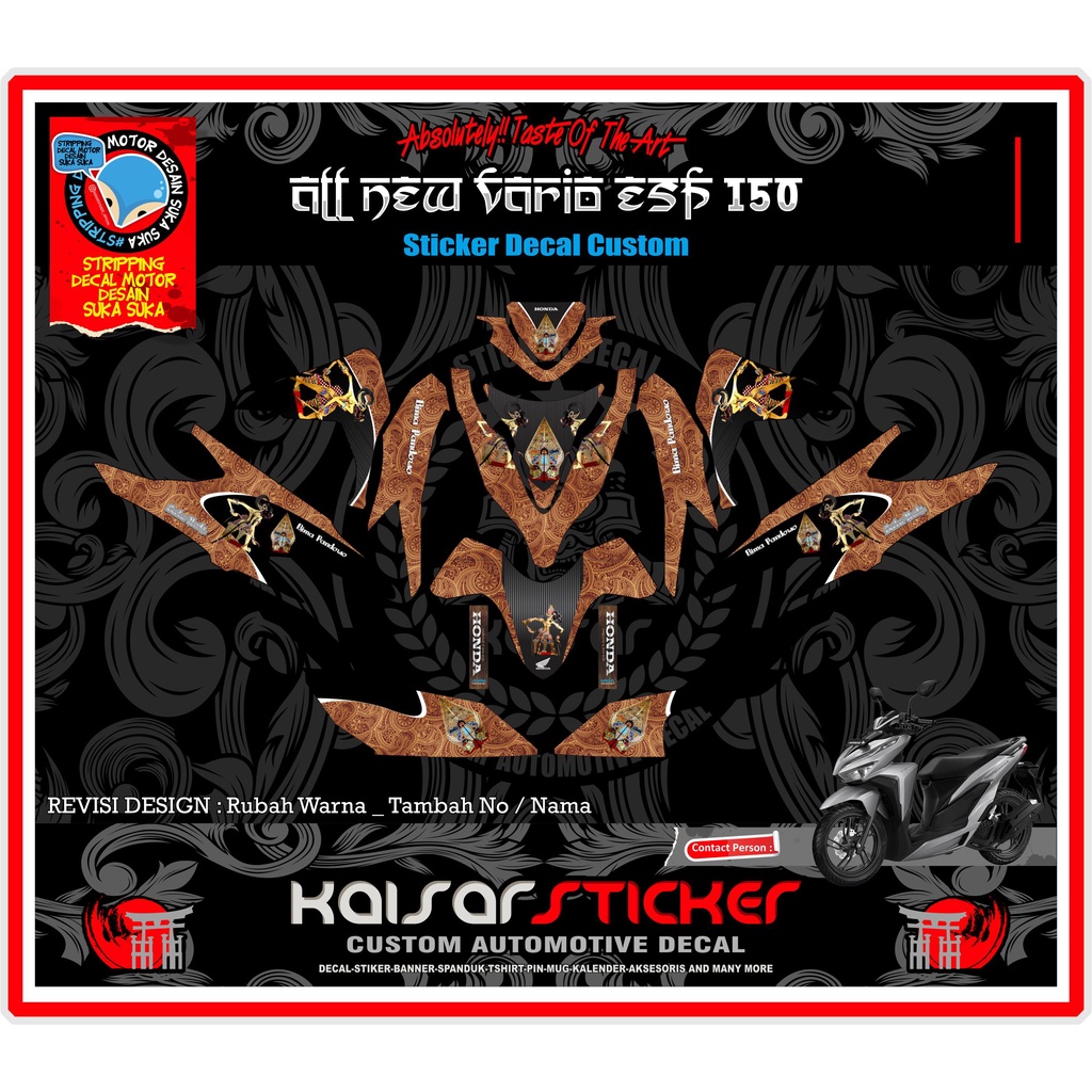 Sticker Striping Motor Full Body Vario New 2019 - Stiker Decal New Vario 125-150 WAYANG