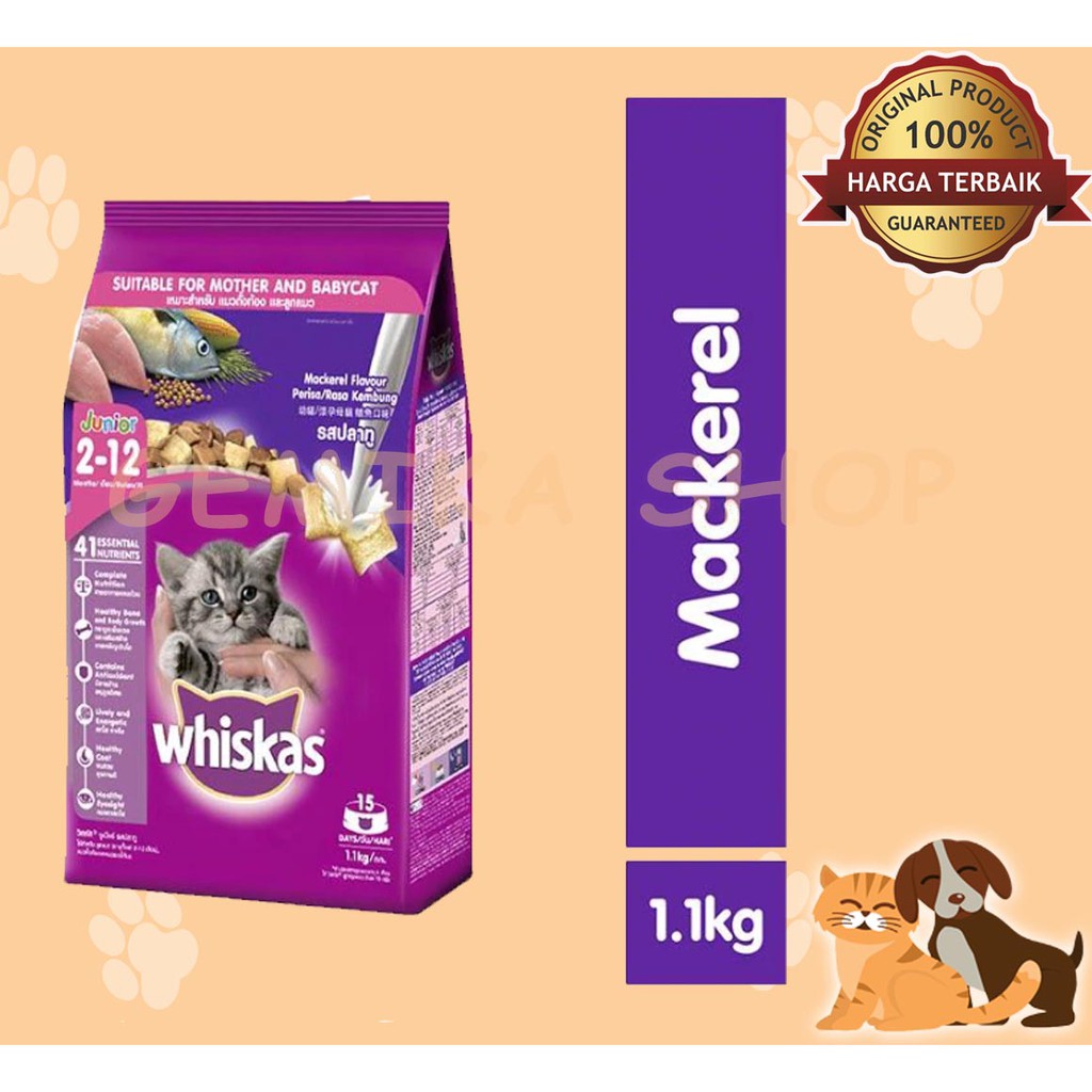 WHISKAS JUNIOR 1.1 KG | MAKANAN KUCING KERING | CAT FOOD