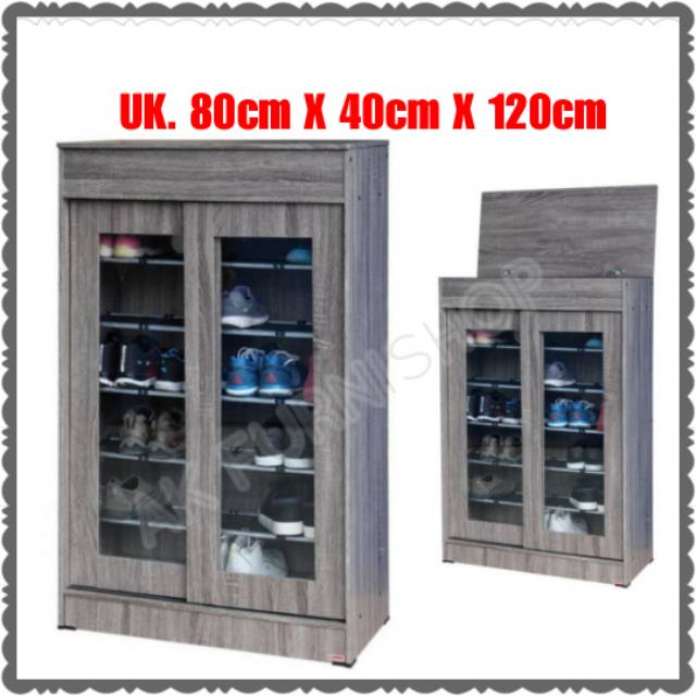 Rak Sepatu Sliding Kaca 6 Susun