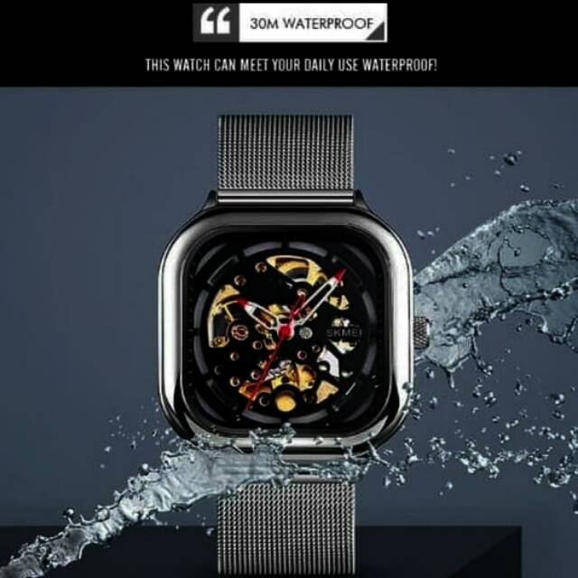 Jam tangan pria analog skmei 9184 automatic original 62