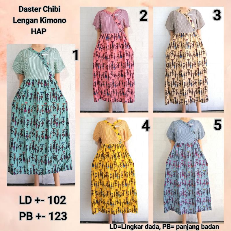 Daster Chibi Lengan Kimono HAP LD 100 Adem Busui Friendly BU TEJO CHNLW + AFRK