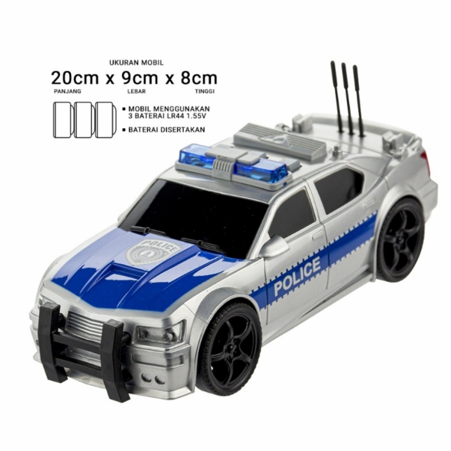Toys Kingdom Cruzer City Squad Police Car Light Sound - Mobil Polisi