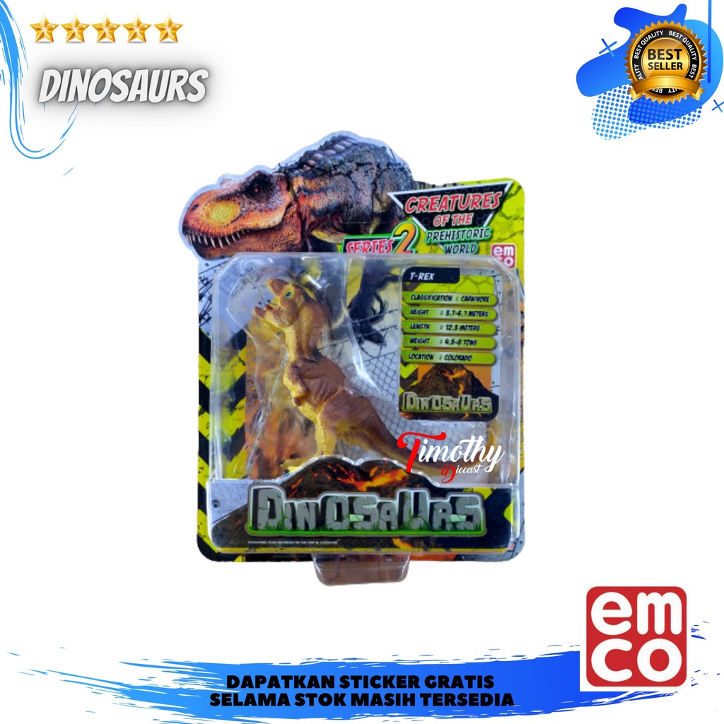 EMCO Dinosaurs T REX Action Figure Mainan Hewan Dinosaurus Timothy