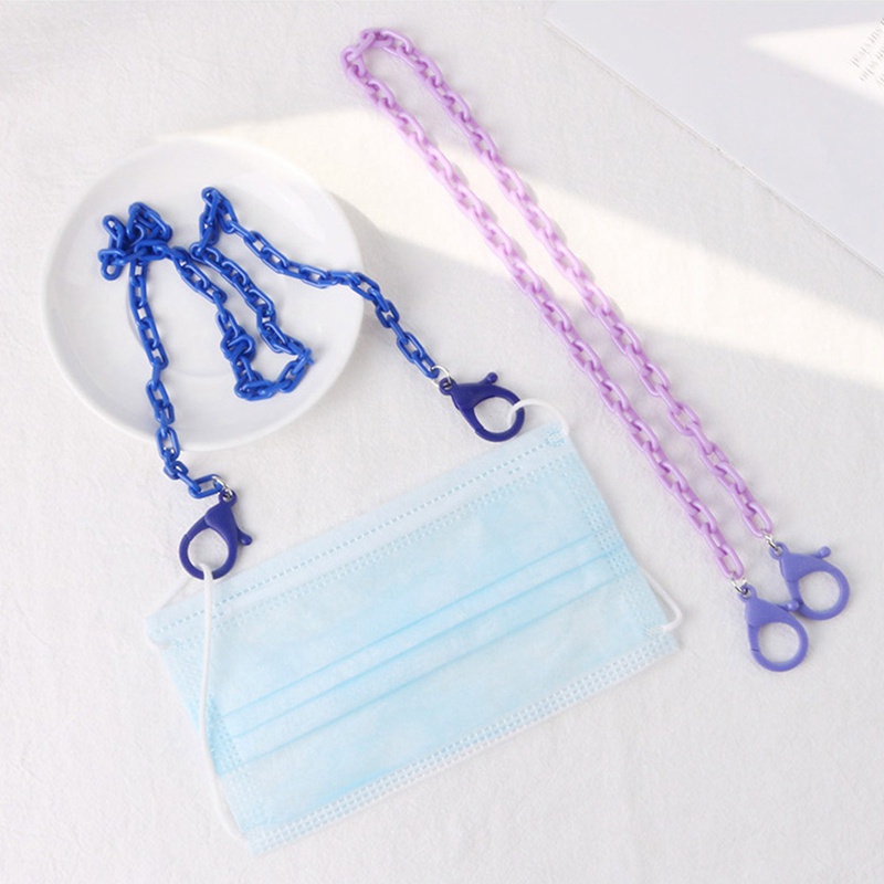 Acrylic Rope Chain Hanging Rope Candy Color Hanging Neck Double Buckle Mask Anti-Drop Rope