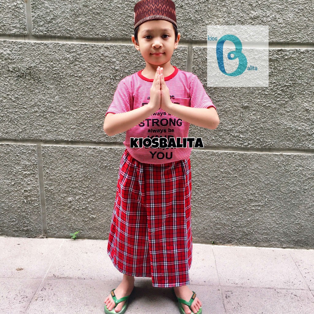 Sarung Anak Instan Motif Kotak / Sarung Instan Simple Termurah