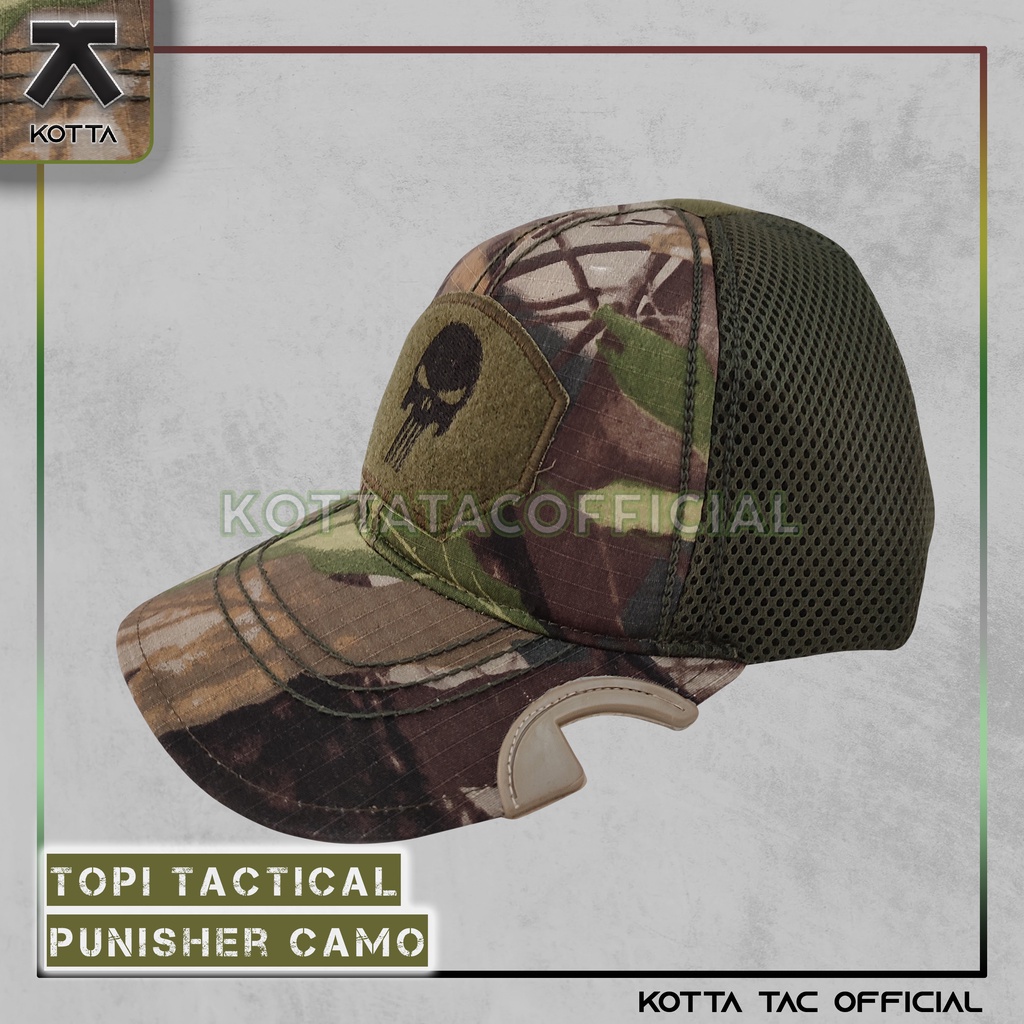 TOPI PUNISHER CAMO PERBAKIN - TOPI CAMO PERBAKIN - TOPI COAK CAMO - TOPI TACTICAL CAMO - TOPI BERBURU