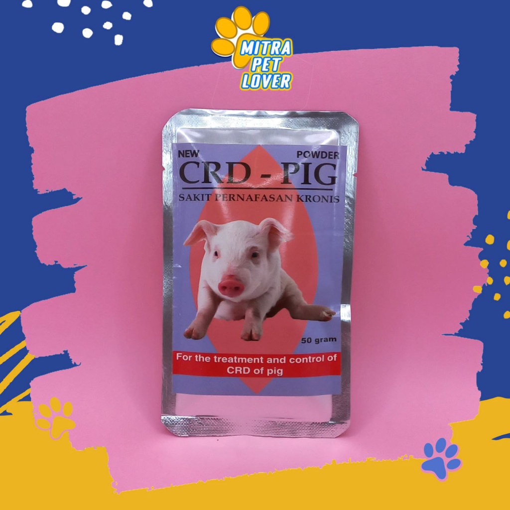 OBAT INFEKSI PERNAFASAN BABI - CRD PIG POWDER 50 GRAM ORIGINAL - ATASI SAKIT PILEK NGOROK ASMA KRONIS BABI - PET ANIMAL - MURAH GARANSI KUALITAS ASLI - HEALTHCARE &amp; VETERINARY TAMASINDO KESEHATAN &amp; VITAMIN C TERNAK HEWAN BINATANG PELIHARAAN MITRAPETLOVER