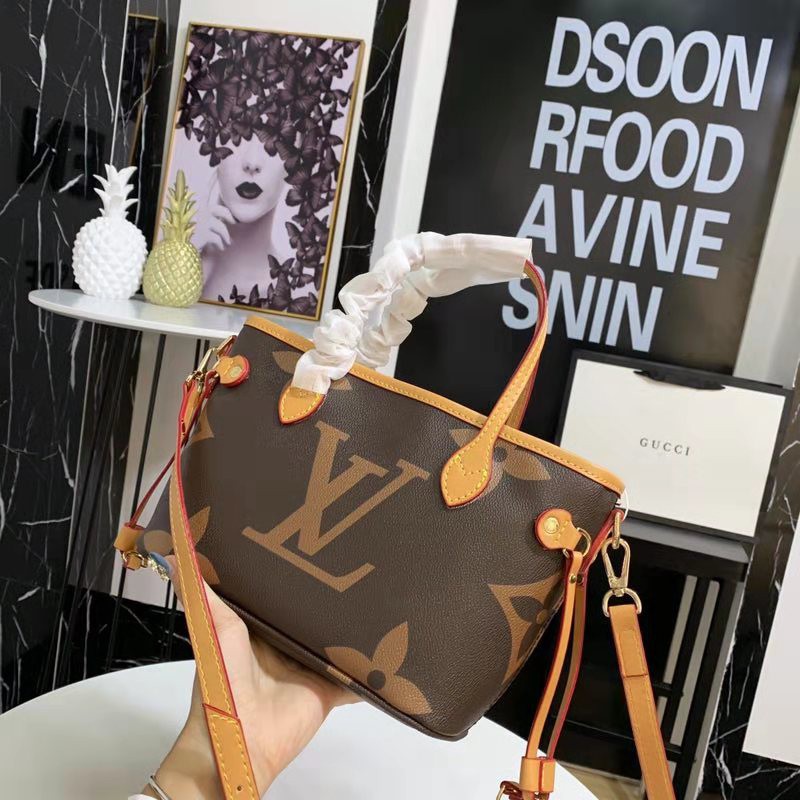 Impor Tas Wanita Slempang Neverfull Mini LV 40156 S Mono Ada Nomor Seri