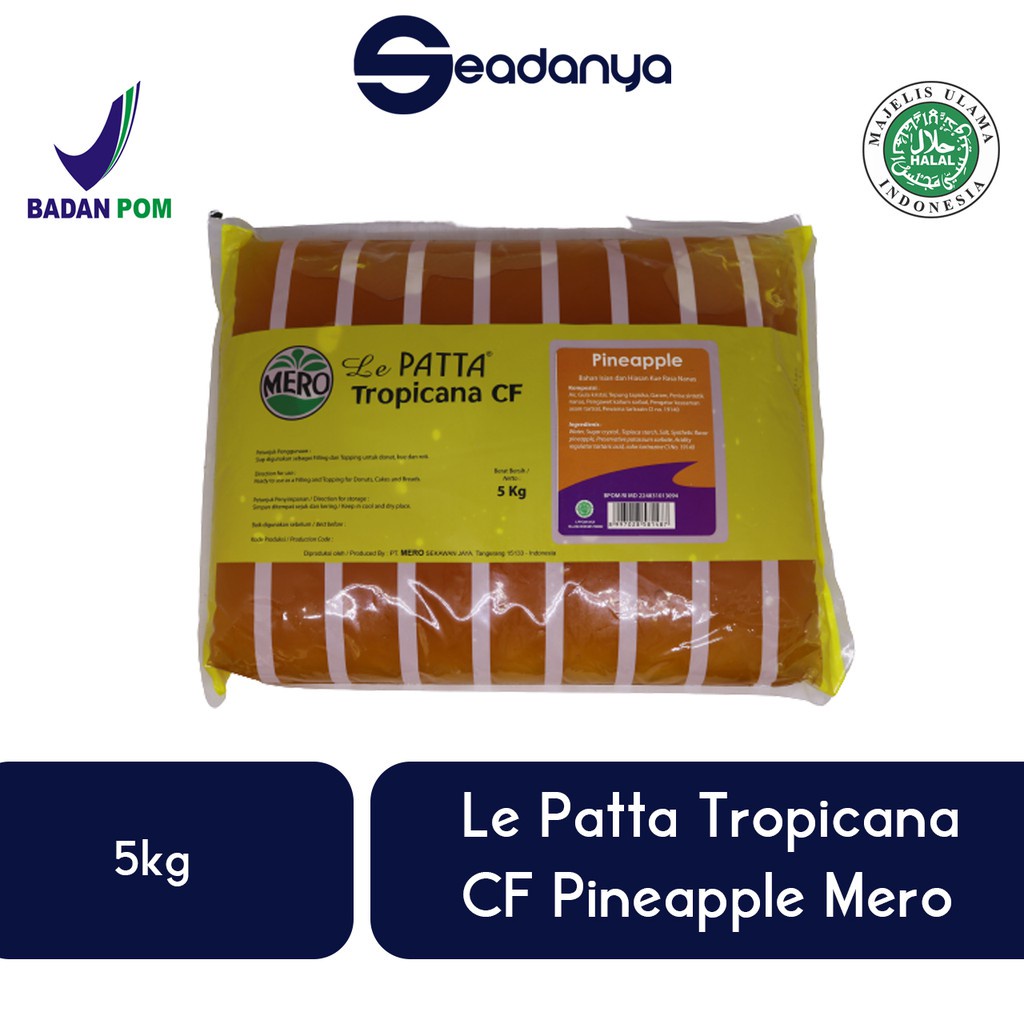 

Selai Le Patta Tropicana 5kg Semua Rasa All Variants Isian Roti & Kue / Filling - Halal MUI & BPOM