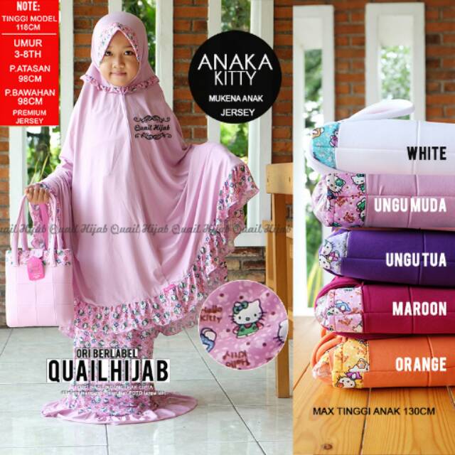 Mukenah anak kitty / quail hijab