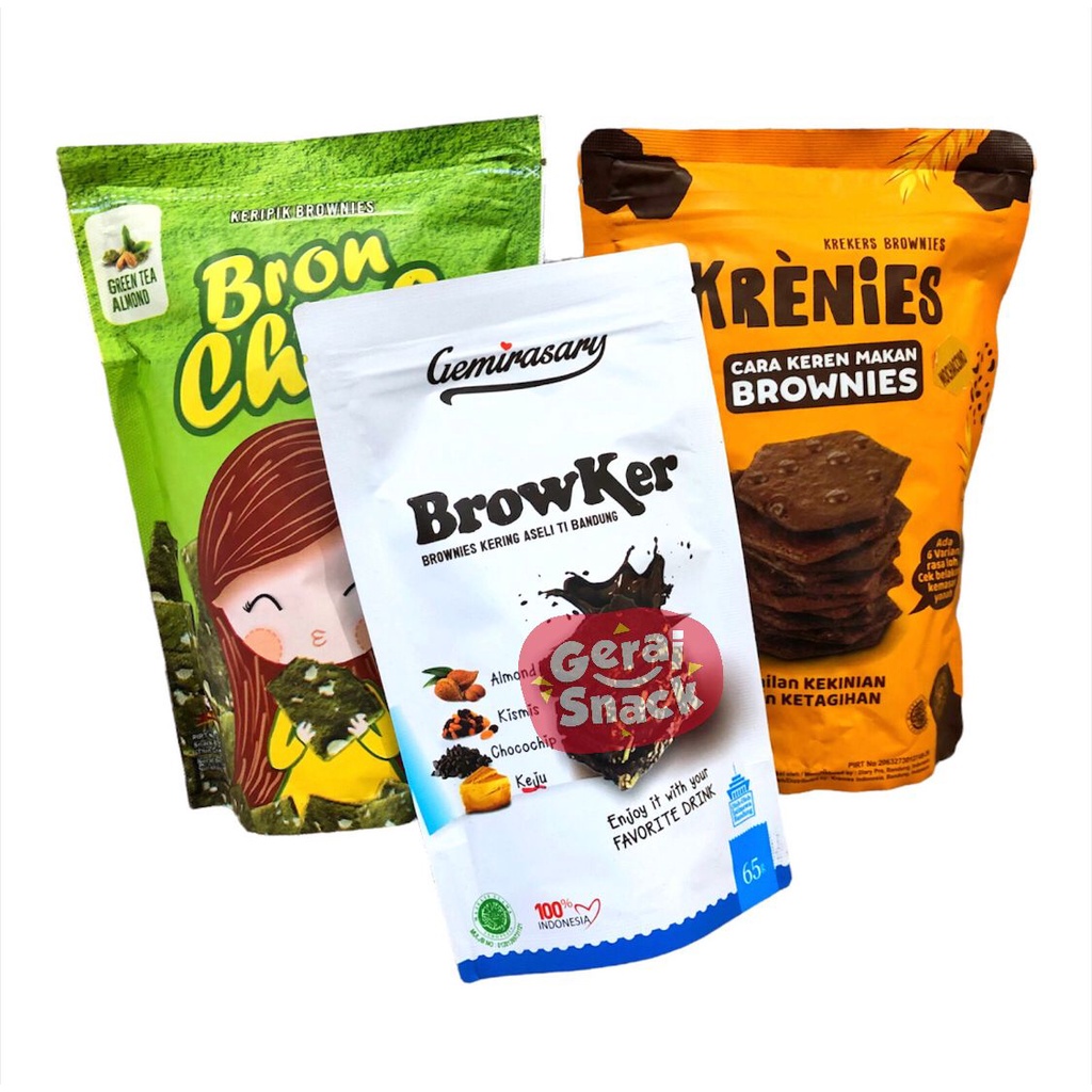 Bundling 3 - Krenies - Browker - Bron Chips Brownies Kering Random Rasa