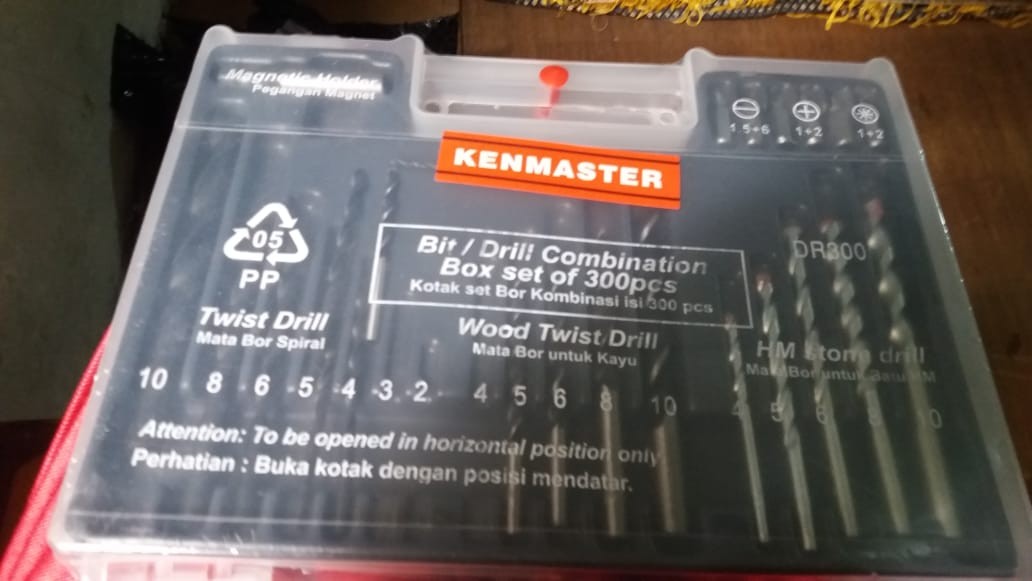 Kenmaster Set Mata Bor Besi Kayu Beton C3001 Mata Obeng Fisher Komplit