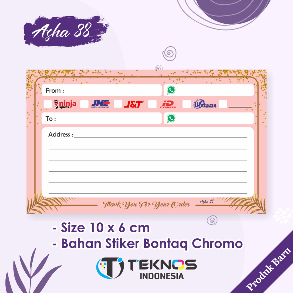 

LABEL STICKER PENGIRIMAN PAKET OLSHOP READY ASHA 38 [100PCS]