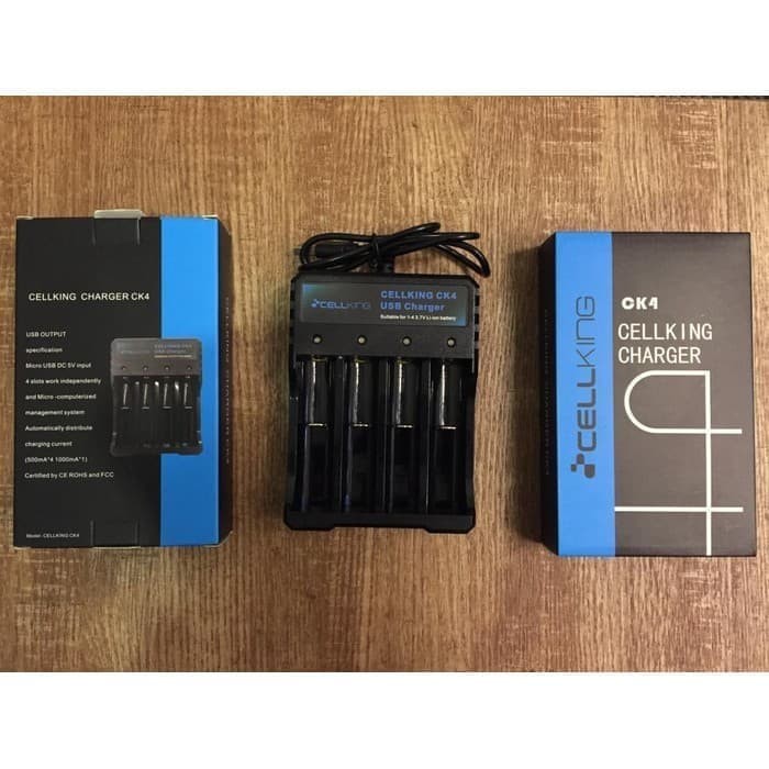 AUTHENTIC Charger CellKing CK4 Charger 4 Slot Charger Baterai