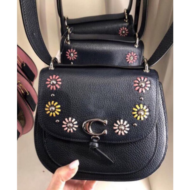 ORIGINAL COACH SADDLE REMI DAISY APPLIQUE NAVY