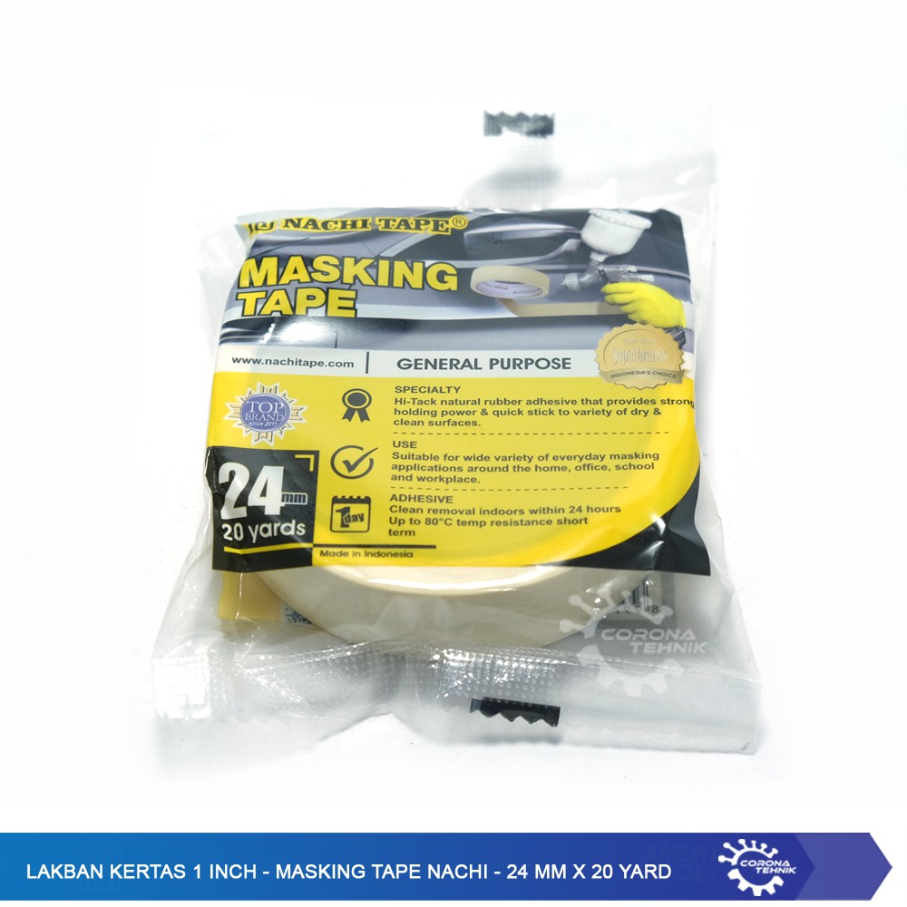 

Lakban Kertas 1 Inch - Masking Tape Nachi - 24 mm x 20 Yard