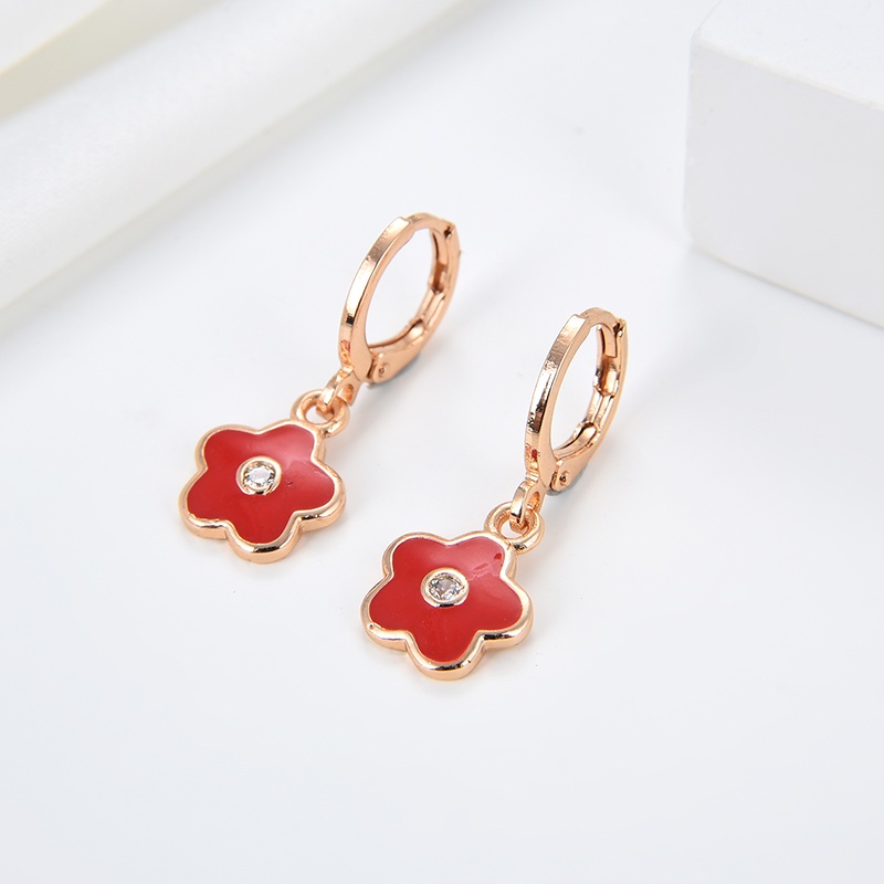 anting titanium anak emas asli muda wanita korea anti karat karat panjang selamanya korea dewasa bunga style korean style tusuk 15e