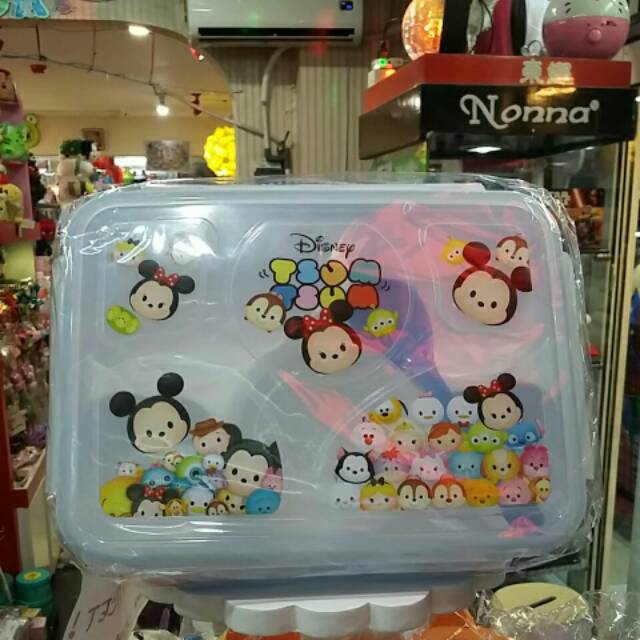 Wadah Bekal / Rantang Makanan Lima Sekat + Wadah Soup Tsum Tsum - Cars