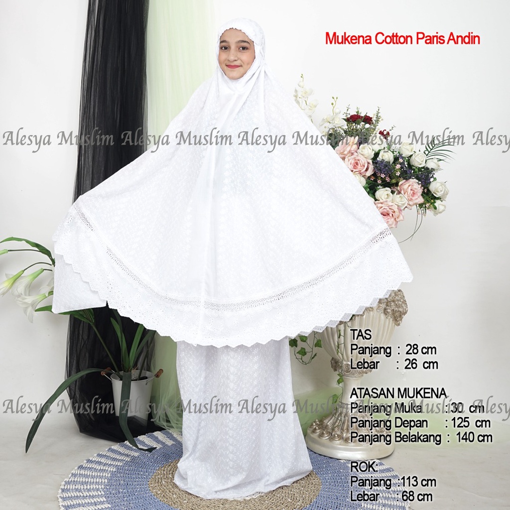 MUKENA KATUN PARIS ANDIN RENDA KATUN ZIPPER JUMBO