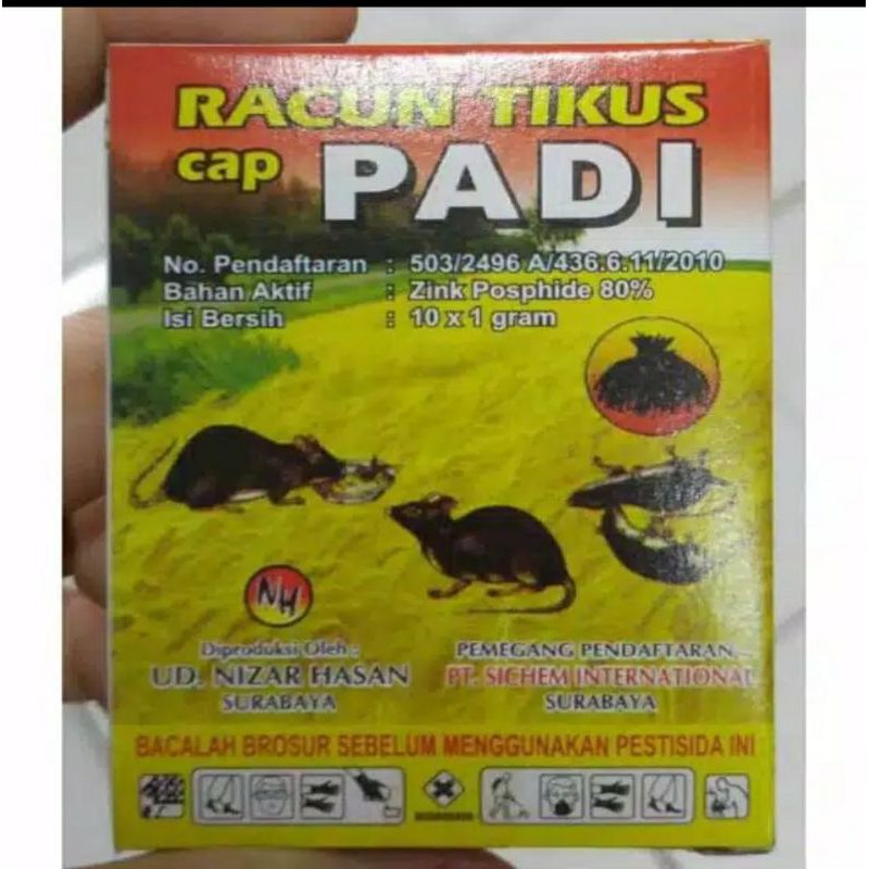 10pcs RACUN TIKUS CAP PADI SERBUK