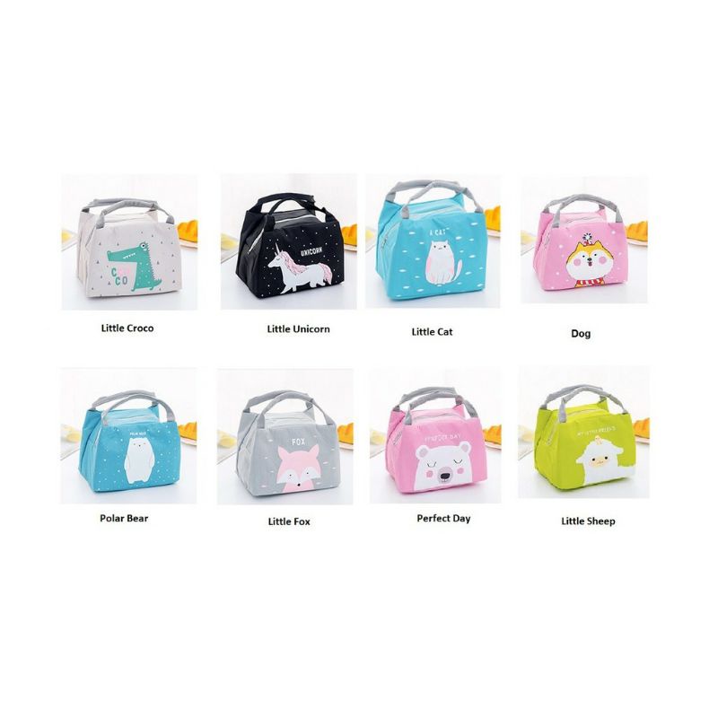 ~ PIYOSHI08 ~ Tas Bekal Karakter Kartun Lucu Kain Lunch Bag Cooler PD25