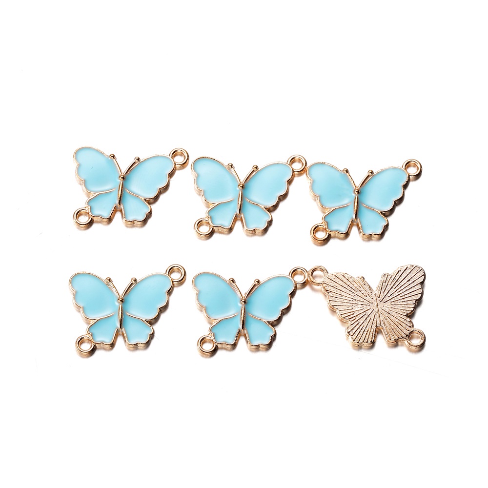 St.kunkka 5pcs Butterfly Liontin Kupu-Kupu Bunga Aster Bahan Alloy Untuk Membuat Perhiasan DIY