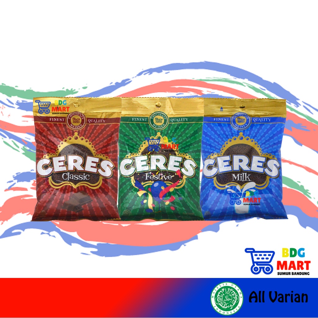 

VARIAN PACK Ceres Chocolate Meses Coklat Classic Festive Milk Kemasan Besar Halal