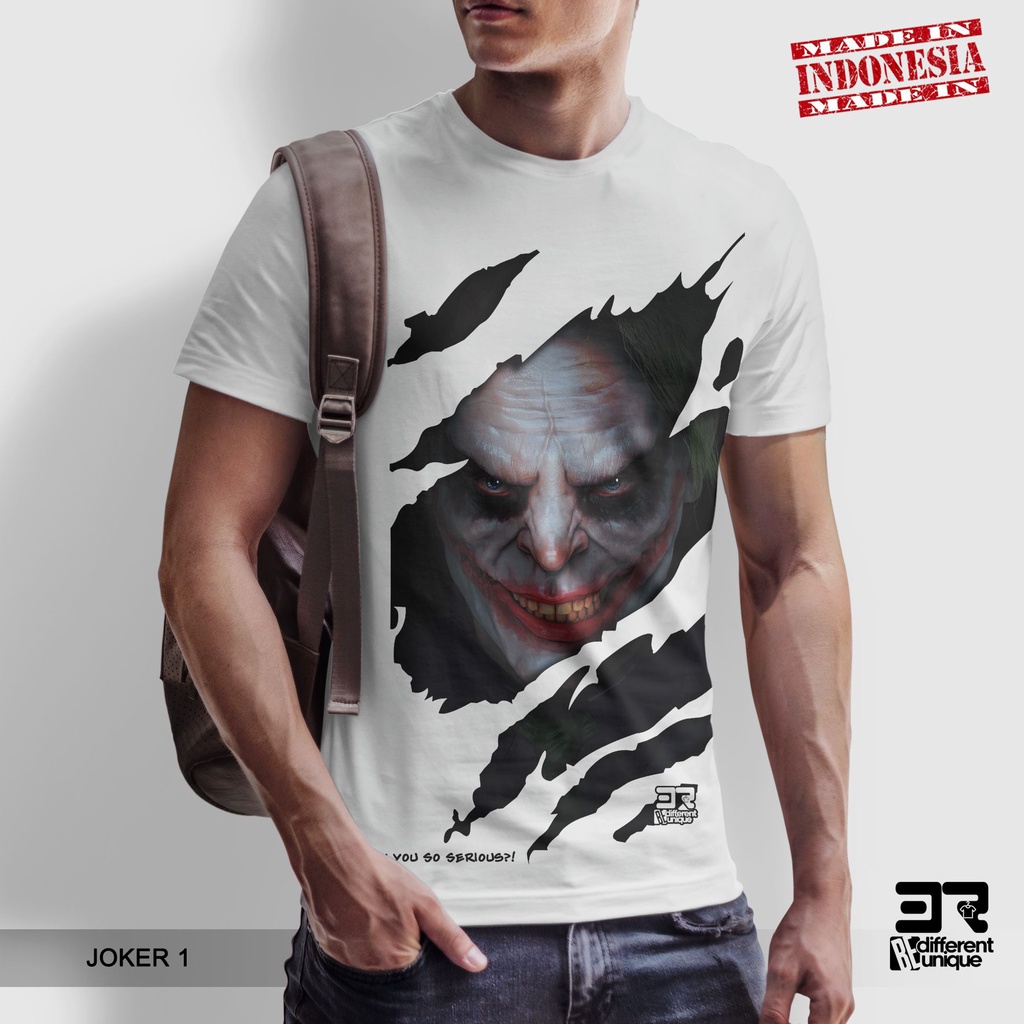 [ COD ] KAOS PRINTING GAMBAR JOKER 1 - BAJU FILM MOVIE SUPERHERO SUPER HERO MARVERL DC COMICS COMIC 