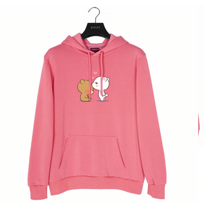 Hodie Wanita Korean Hoodie Bear Sweater Baby Pink sweater big size M L XL XXL XXXL XXXXL XXXXXL