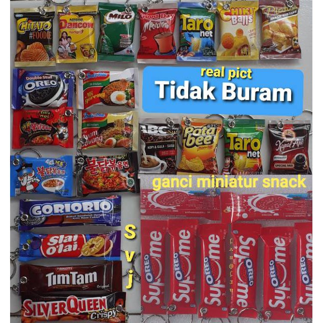 GANTUNGAN KUNCI MINIATUR SNACK SOUVENIR PESTA KADO OLEH OLEH PAKET PILIHAN