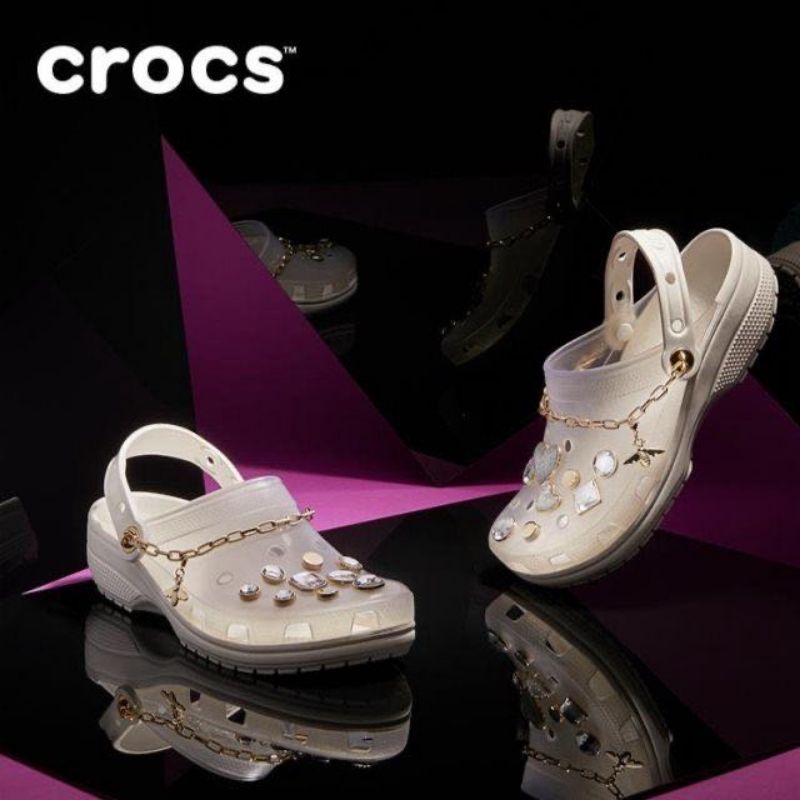 Crocs For Yang Mi Collaboration Clog Translucent/ Classic Sandal/ Sandal Transparan Free Jibbitz