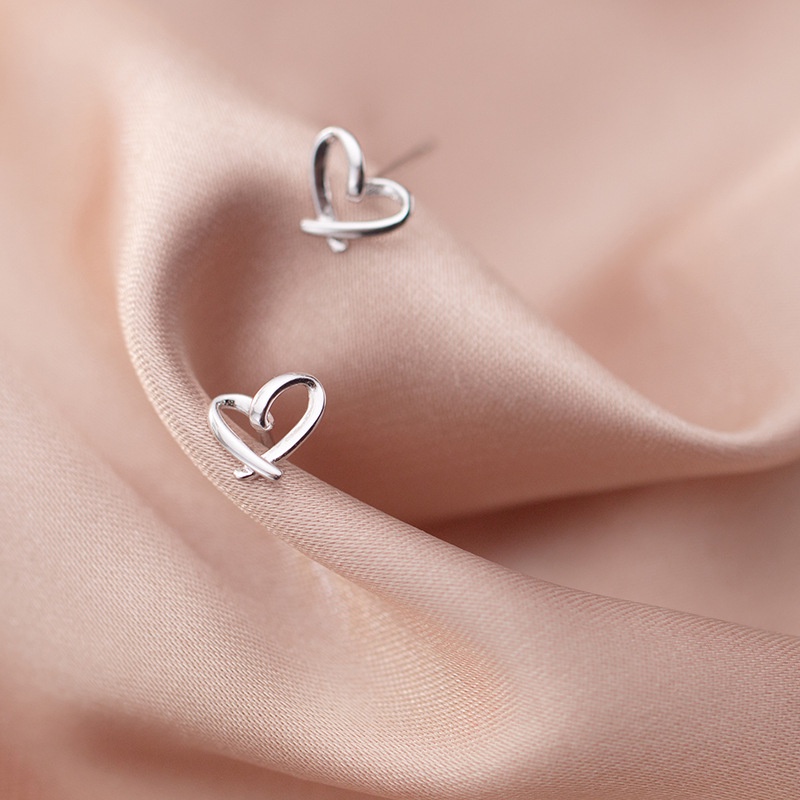 Anting Tusuk Sterling Silver 925 Desain Hati Kecil Untuk Wanita