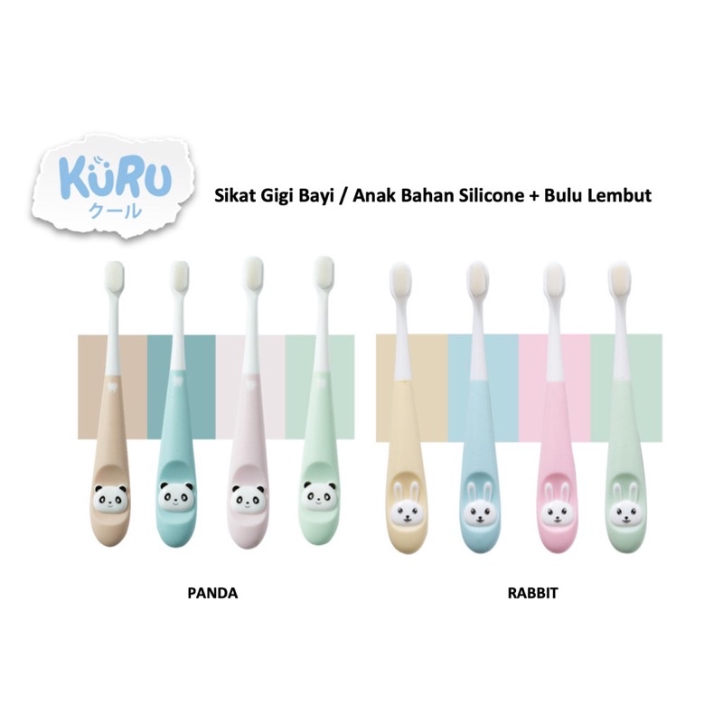 KURU Training Toothbrush Sikat Gigi Bayi / Anak Silicone Bulu Halus Lembut