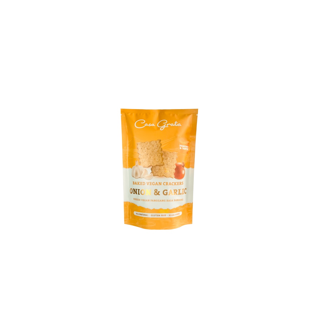 Casa Grata - Onion and Garlic Crackers / Keripik Rempah Rempah / Keripik Sehat / makanan sehat / snack Vegan / snack Gluten Free