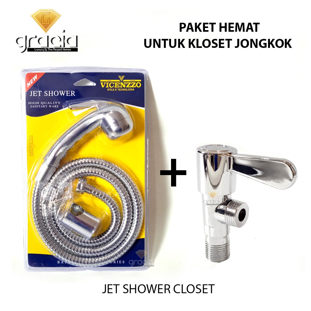 Jet Shower Spray Bidet Set Chrome ANTI KARAT Jet Shower Toilet WC /  Semprotan air closet / toilet