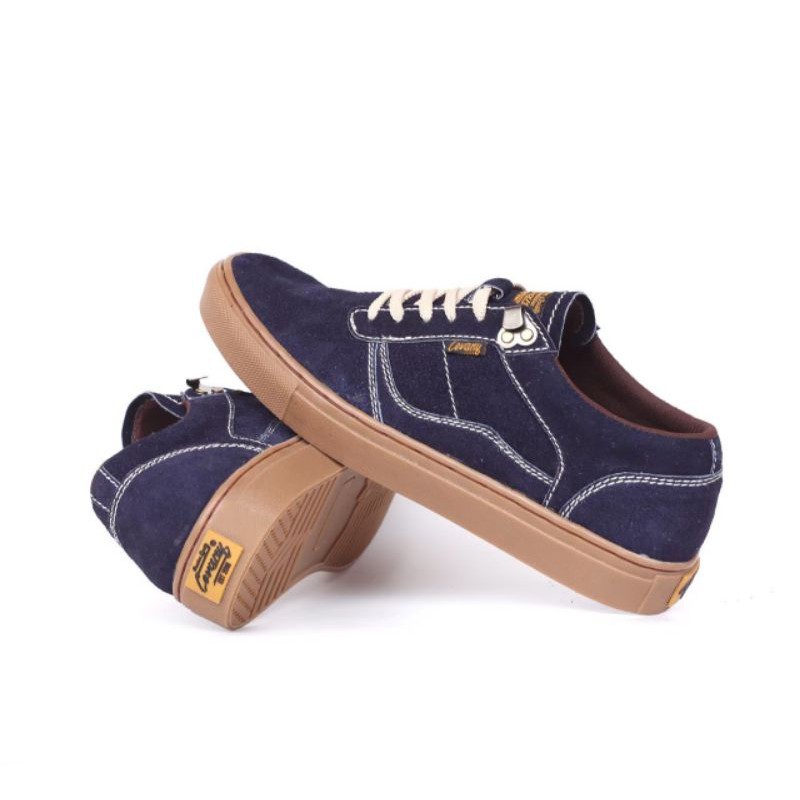 Sepatu Lokal Shoes Local Pride Cevany Gordon Low Cut Navy Gum Suede