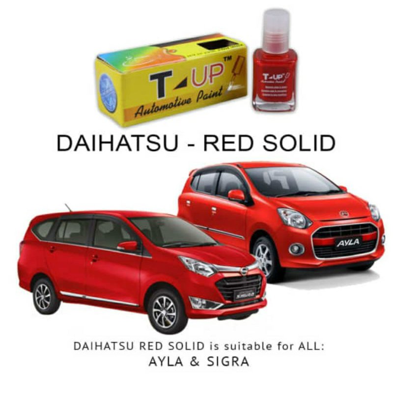 T-Up cat oles daihatsu sigra ayla red solid contoh cat sigra ayla merah sample cat merah daihatsu