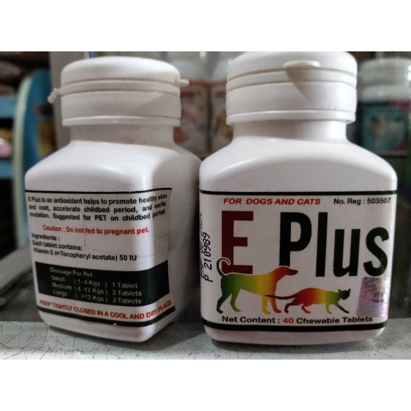 E PLUS 40 Tablets - For Dogs and Cats