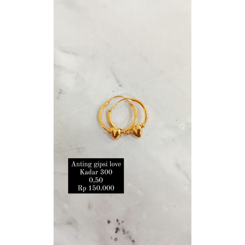 Anting Gipsi Variasi Pentol/Love Kadar 6K/30% ll 0,50