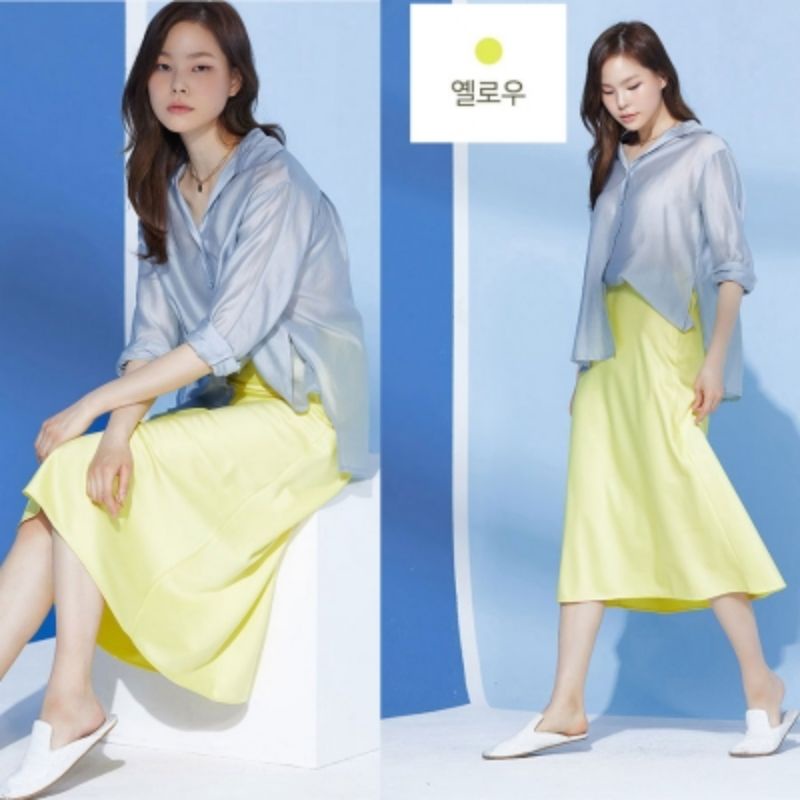 ROK - LAPIAF LEMON SILK MIDI SKIRT