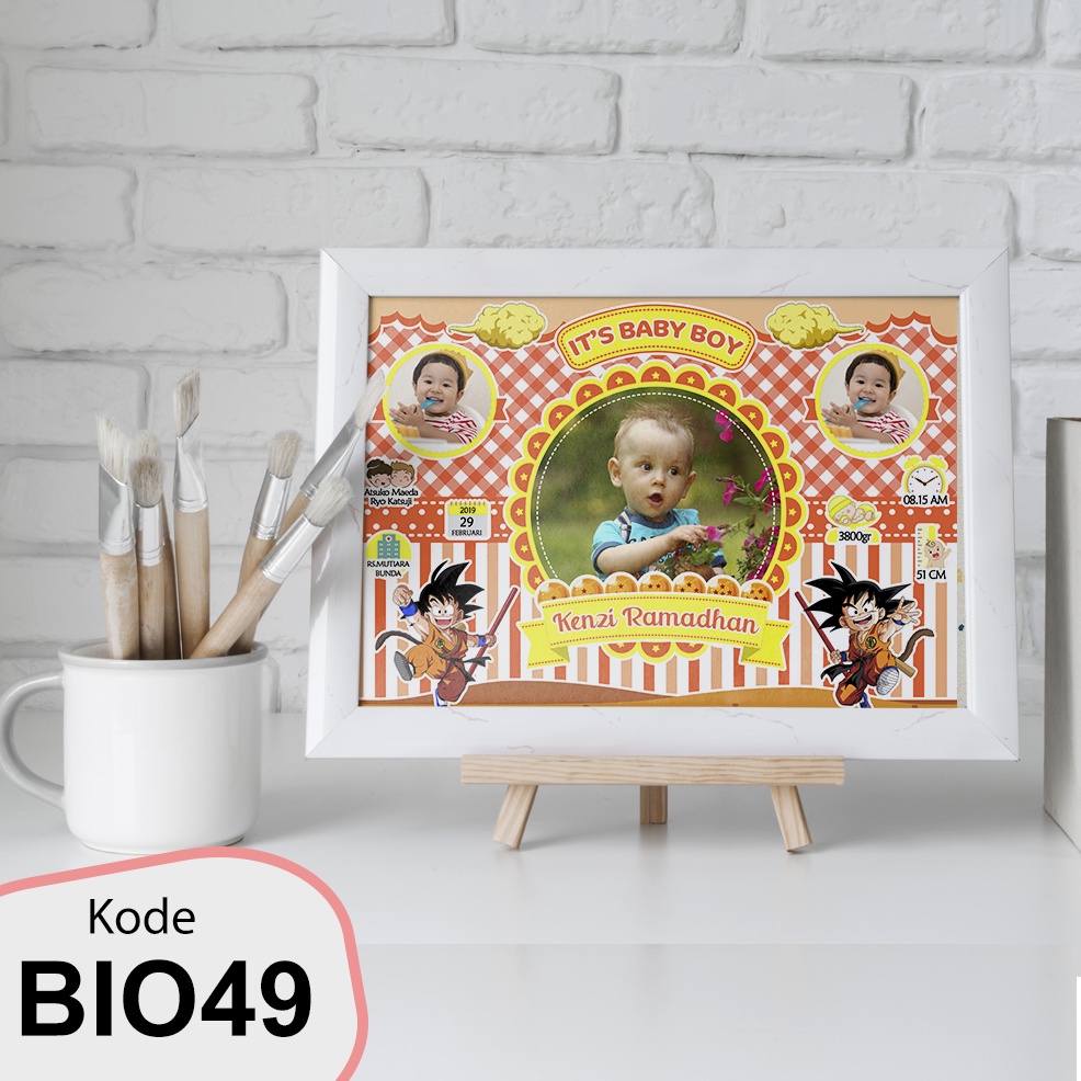 cetak bingkai  Cetak foto mdf 20x30 cm BIO BABY BIODATA BAYI Wall Decor Pajangan Hiasan dinding kama