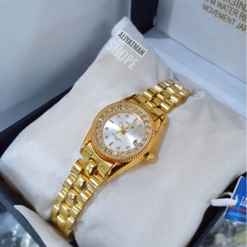 Jam Tangan Wanita Leopard Tanggl Aktif Permata Rantai Stainlees Steel Free Batrai Cadangan Analog Quart Model Casual | Anti Air | Water Resistant | Fashion | Cewek | Wanita | Jam Tangan | Permata | Terbaru | Terlaris | Murah | Cod | Jam Tangan