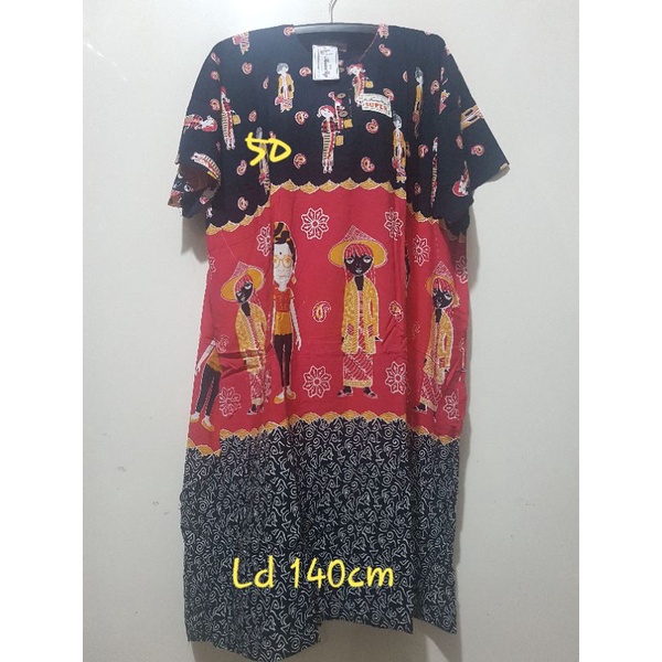 YULI - Daster kencana ungu  L5 JUMBO LD 135-150 CM PB 107 CM BATIK KU LEBEL PUTIH(KUP)-No 50