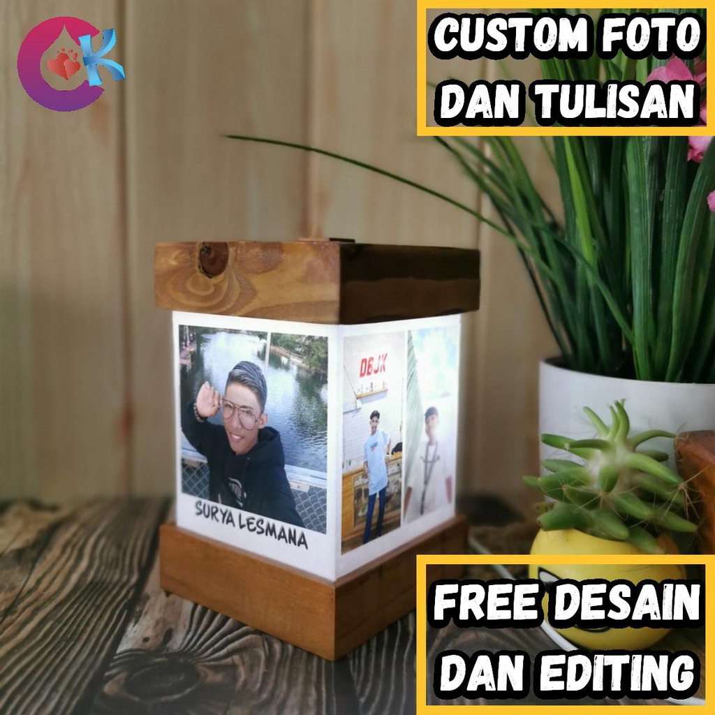 HADIAH ULANG TAHUN ULTAH SUAMI BAPAK PRIA PACAR ANAK COWOK LAMPU TIDUR KOLASE UNIK CUSTOM