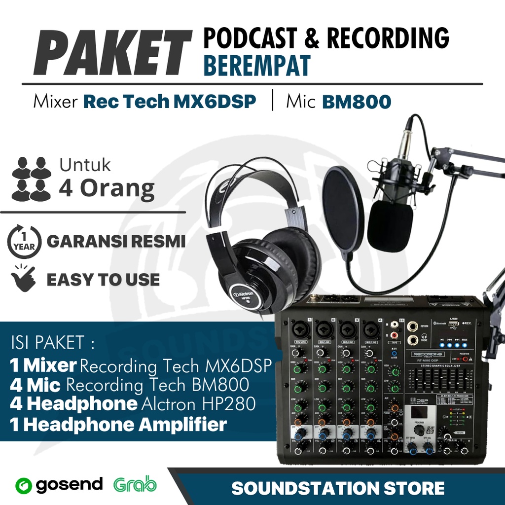 Paket Podcast 4 Orang Murah Bergaransi Original Mic BM-800 | BM800
