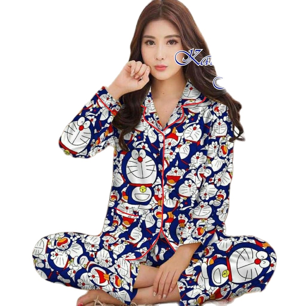 LFF - Piyama PP Dewasa Baju Tidur motif Kartun Fit to XL-DORA TUMPUK