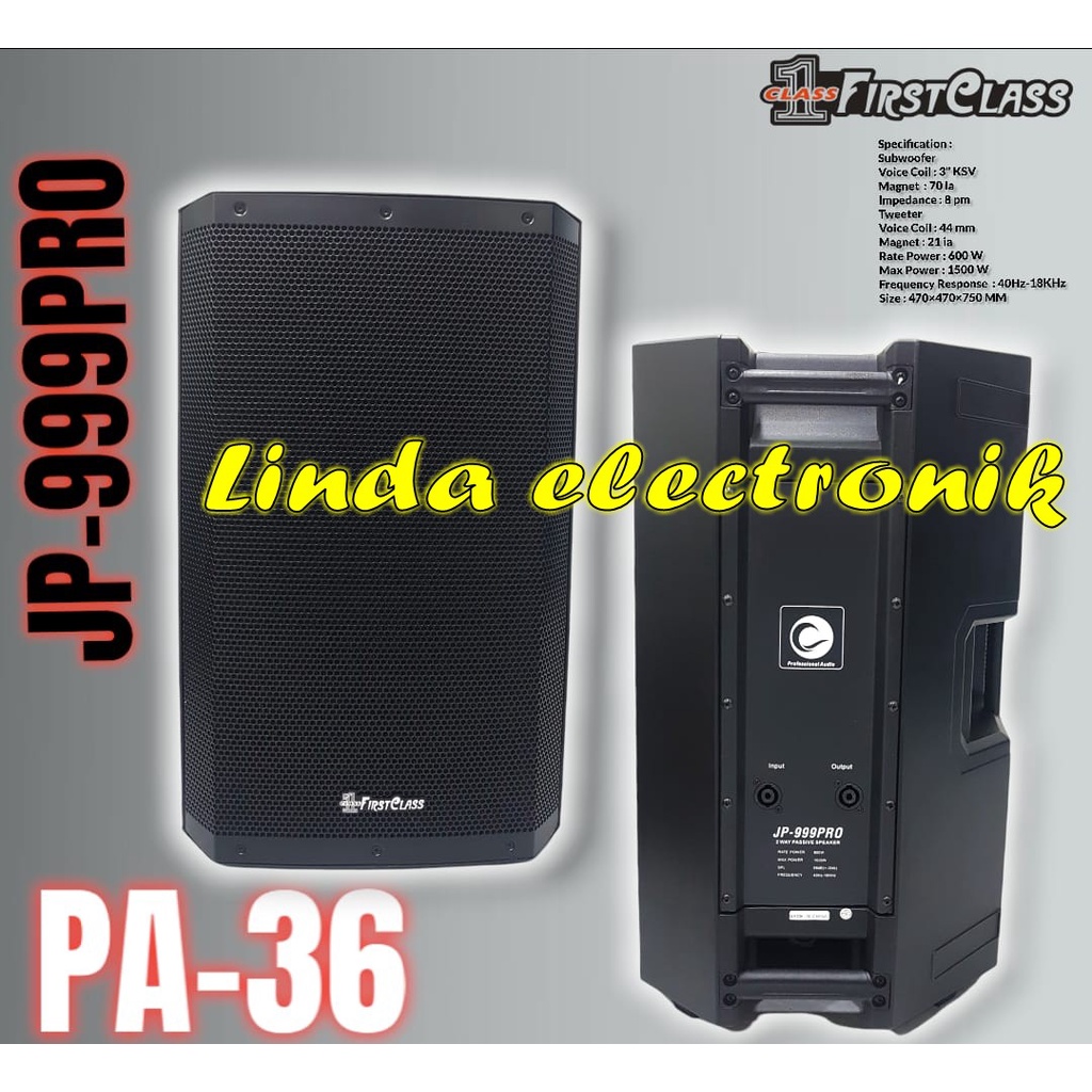 SPEAKER PASIF FRISTCLASS JP999PRO PA36 2PCS 15INCH JP 999PRO JP999 PRO PA 36